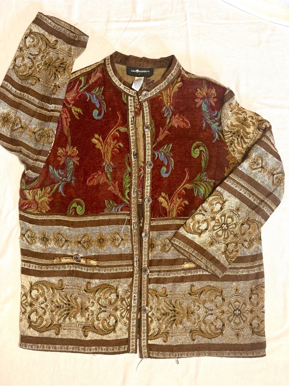 Sag Harbor Woman Boho Textured Paisley Autumn Fall Jacket 20W